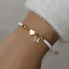 Initial-Herz-Anhänger-Armband, modischer All-Match-Schmuck für Frauen, retro verstellbares Seilarmband für den täglichen Gebrauch