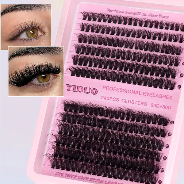 10-20Mm Mixed Individual Cosmetic False Lashes Clusters, 240Pcs/234Pcs/300Pcs/308Pcs/Set Volume Curly Thick Fake Eyelashes, Makeup Enhancement Lashes Clusters Kit, Cosmetic for Gift #GLOBAL PICKS