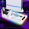 GAMINJA P58 Ladestation Kühlhalterung Kompatibel mit PS5 Konsole, Vertikalständer Lüfter, Multifunktionale Kühl- & Ladestation für PS5 Slim Pro Alle Modelle Universal #GLOBAL PICKS