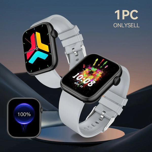 Fitness Tracker Smartwatch mit Anruffunktion, Touchscreen Activity Watch für iPhone und Android, Bluetooth Anruf Gesundheits-Wearable, Digitale Smartwatch