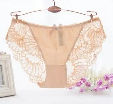 Breathable Sexy Lace Panties Underwear Women Cotton Briefs Transparent Panties Sexy Lingerie Calcinhas Thong Cute G-String Tanga