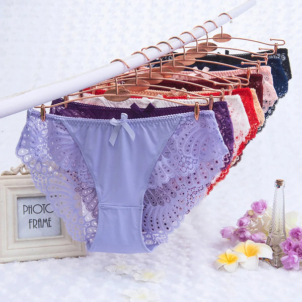 Breathable Sexy Lace Panties Underwear Women Cotton Briefs Transparent Panties Sexy Lingerie Calcinhas Thong Cute G-String Tanga