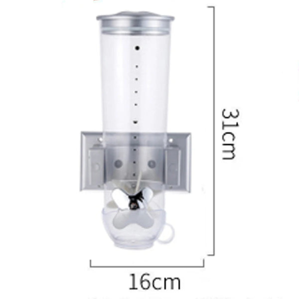 Kitchen Storage Food Organizer Wall Mounted Dry Food Cereal Dispenser Snack Grain Plastic Storage Container Box Rack for Home