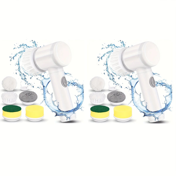 5-in-1 Multifunctional Wireless Electric Cleaning Brush USB Rechargeable Handheld Power Scrubber for Kitchen Bathroom Tub Tile F