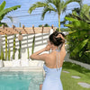 2024 New Women's One-Piece Swimsuit Blue Plaid Cover-Up Bikini Sexy Girl Style Comfortable Fit Swimming Suit Casual Swimwear