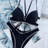Sexy Underwire Bikini 2024 Women Black Patchwork Ruffle Push Up Micro Swimsuit Beach Bathing Suit High Waist Swimwear Biquini
