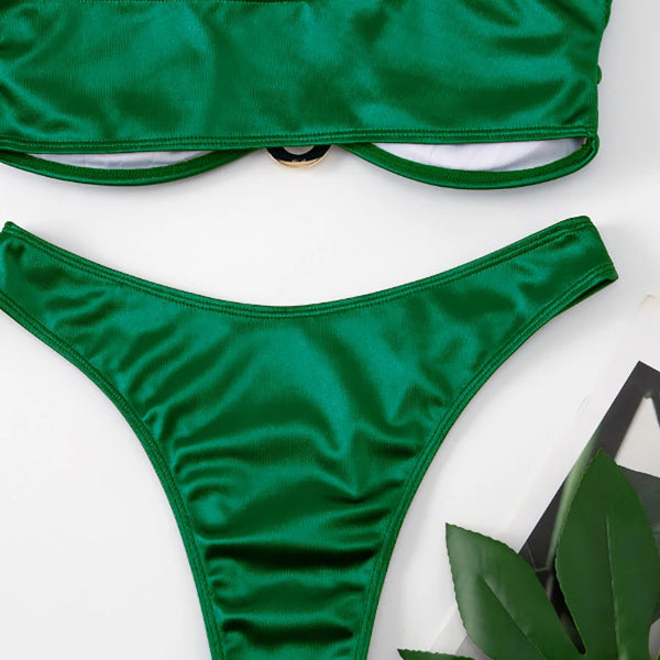 Bandeau Bikini Swimsuit Women 2026 Two-piece Swimwear Thong Bikinis Sets Female Bathing Suit Push Up Monokini Beach Wear Biquini