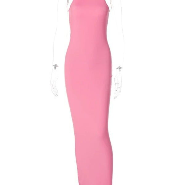 Hugcitar Ribbed Sexy Y2K Clothes Sleeveless Bodycon Maxi Dresses For Women Club Birthday Party Streetwear Elegant Outfits