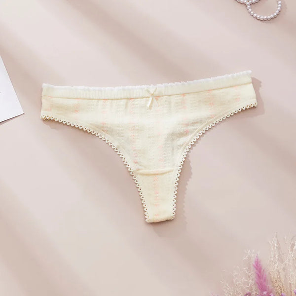 Fashion Cute Print Panties for Women Thongs Cotton Spring Summer Soft Lingeries Sexy Hot Bow Women's Intimates Tangas Mujer