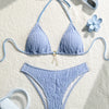 Sexy Wrinkled Halter Brazilian Bikini Women Swimwear Female Swimsuit Two-pieces Bikini Set High Cut Bathing Suit Swim Beach Wear