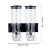 Wall-mounted 2 Barrel Cereal Dispenser, Food Grain Storage Tanks, Cereal Distributor with 2 Cups, Coffee Beans Rice Container
