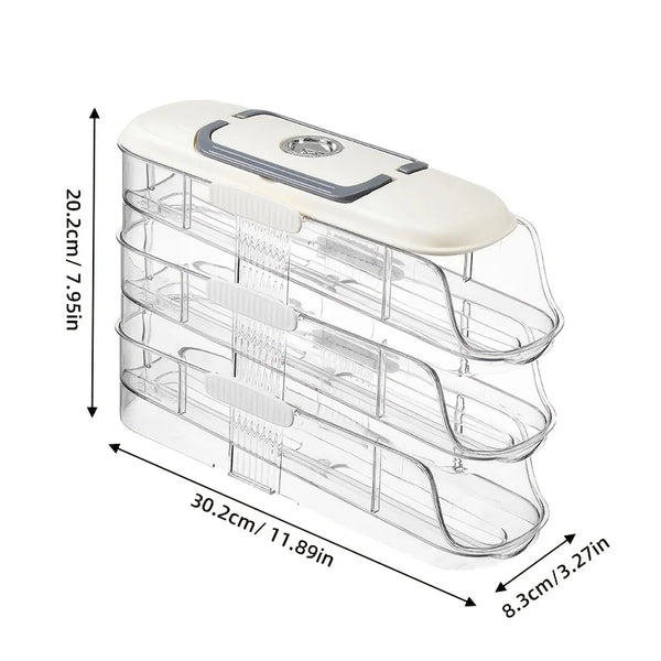 Multi-layer Fridge Egg Storage Box Shelf Automatic Rolling Eggs Holder Rack Ladder Style Refrigerator Eggs Dispenser Organizer