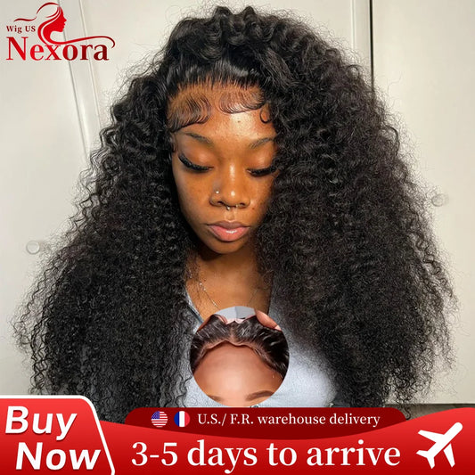 4x4 Water Wave Glueless Lace Front Wig Natural Color Deep Wave Human Hair Wig Pre plucked 5x5 Transparent Lace wig Ready to Wear