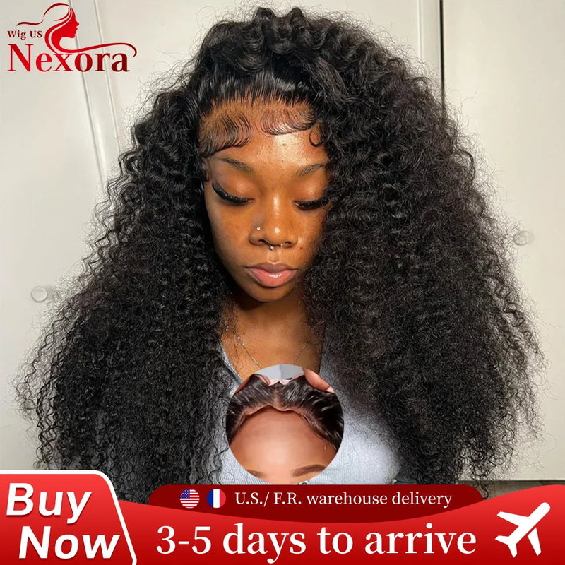 4x4 Water Wave Glueless Lace Front Wig Natural Color Deep Wave Human Hair Wig Pre plucked 5x5 Transparent Lace wig Ready to Wear