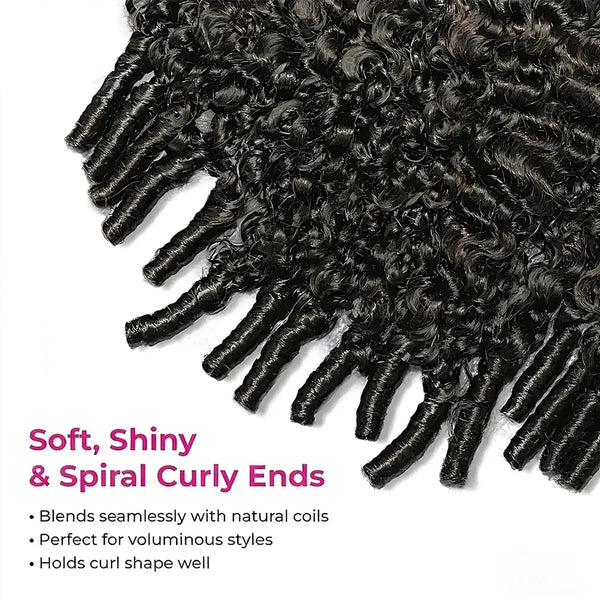 250% Density Glueless Wigs Human Hair Burmese Curly Wig Upgrade 3 IN 1 Half Wig With Drawstring Seamless Clip Ins Flip Over