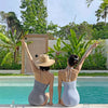 2024 New Women's One-Piece Swimsuit Blue Plaid Cover-Up Bikini Sexy Girl Style Comfortable Fit Swimming Suit Casual Swimwear