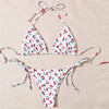 XS - L Cherry Printed Halter Strappy Bikini Female Swimsuit Women Swimwear Two-pieces Bikini set Bather Bathing Suit Swim V4894