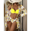 Cikini-Three-Piece Bikini Set for Women, Split Swimsuit, Swimwear, Summer Outfit, New, 2022