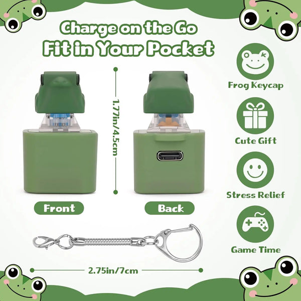 Viral Keyboard Clicker Toy: LED Light Up Duck Frog Squeeze Toy, ASMR Tactile Fidget Keychain, Office Anxiety Relief, New