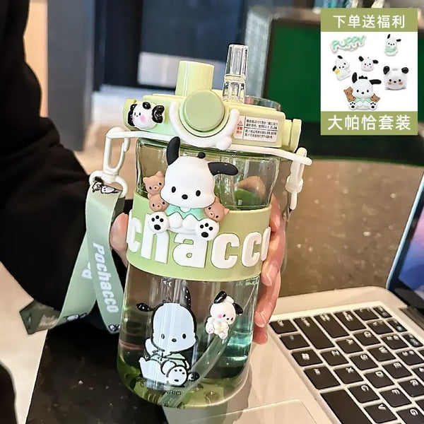 New style Kawaii cartoon character Kuromi high appearance cute large capacity plastic high temperature resistant children's cup