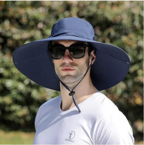 Mens Quick Dry Bucket Hat Large Size Sun Hat with Solar Powered Fan USB Rechargeable for Outdoor Hiking Camping Fishing Activity