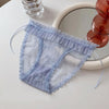 Women's panties Lace Jacquard Pattern Low-Waist Translucent Detail Sexy Briefs Butterfly lace trim Soft Comfortable  Plus Size
