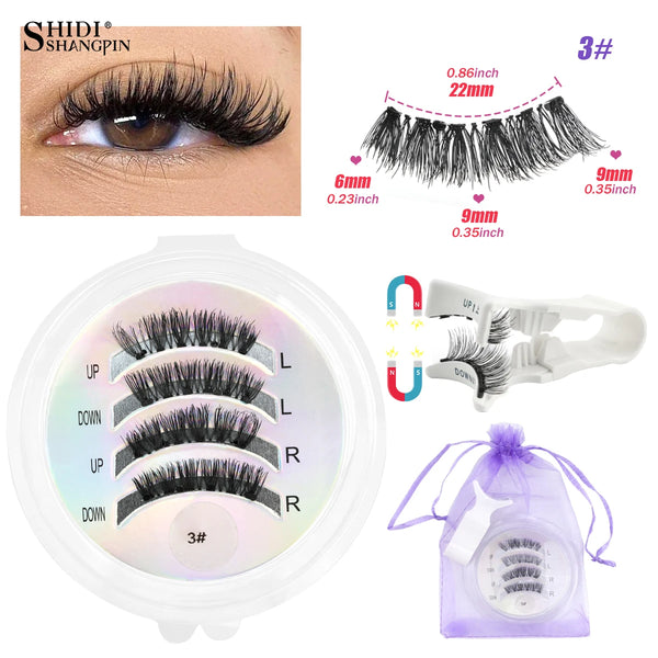 No Glue Needed Magnetic Lashes Reusable Natural Look Magnetic False Eyelashes Set with Tweezer Tool Fluffy Faux Mink Eyelash New