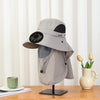 Men Fan Hat With Solar Panel Wide-Brimmed Shawl Fishing Hat Solar USB Charging UV-Protection Outdoor Hat