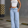 2026 New American Fashion Women's Loose Casual Wide Leg Straight Denim Jeans Baggy Streetwear Pants All Season Trousers