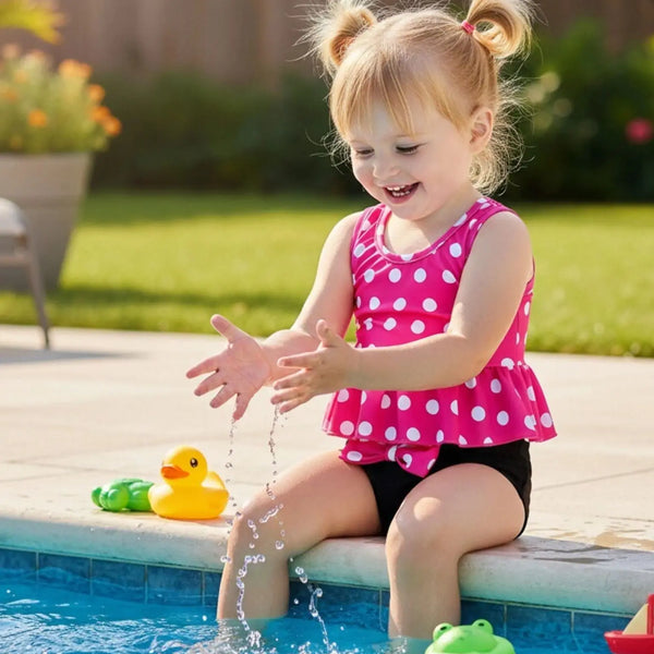 Toddler Girl Polka Dot Two Piece Swimsuit Ruffle Bikini Set Summer Pool Beach Swimwear Bathing Suit