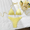 Sexy Wrinkled Halter Brazilian Bikini Women Swimwear Female Swimsuit Two-pieces Bikini Set High Cut Bathing Suit Swim Beach Wear