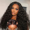 4x4 Water Wave Glueless Lace Front Wig Natural Color Deep Wave Human Hair Wig Pre plucked 5x5 Transparent Lace wig Ready to Wear