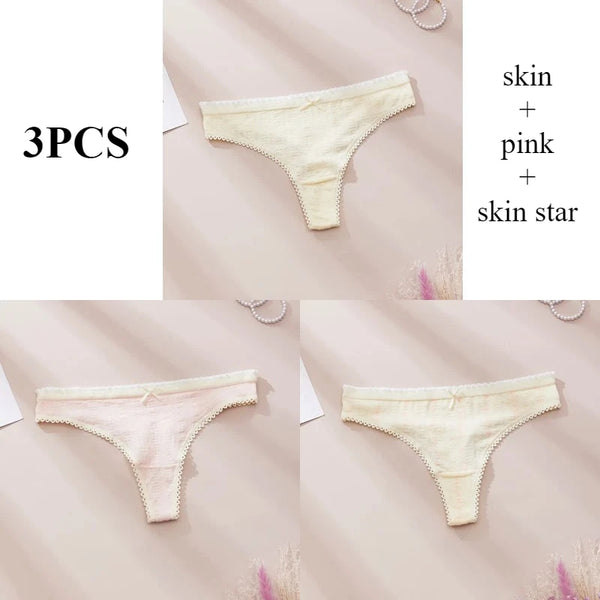 Fashion Cute Print Panties for Women Thongs Cotton Spring Summer Soft Lingeries Sexy Hot Bow Women's Intimates Tangas Mujer