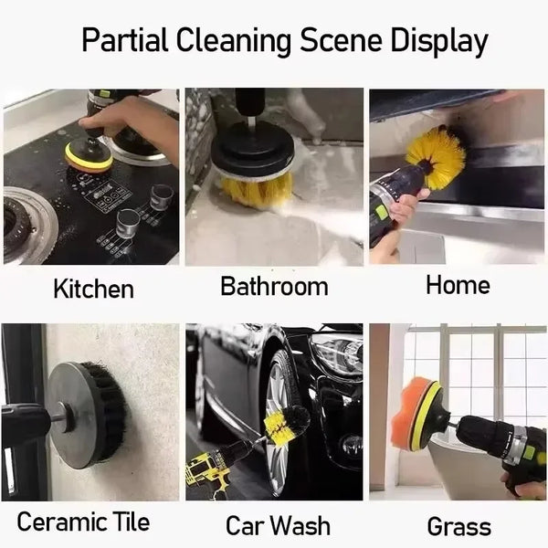 Brush Drill Brush Attachment Power Scrubber Tools For Cleaning Carpet & Leather And Upholstery Soft Cleaning Brush Accessories