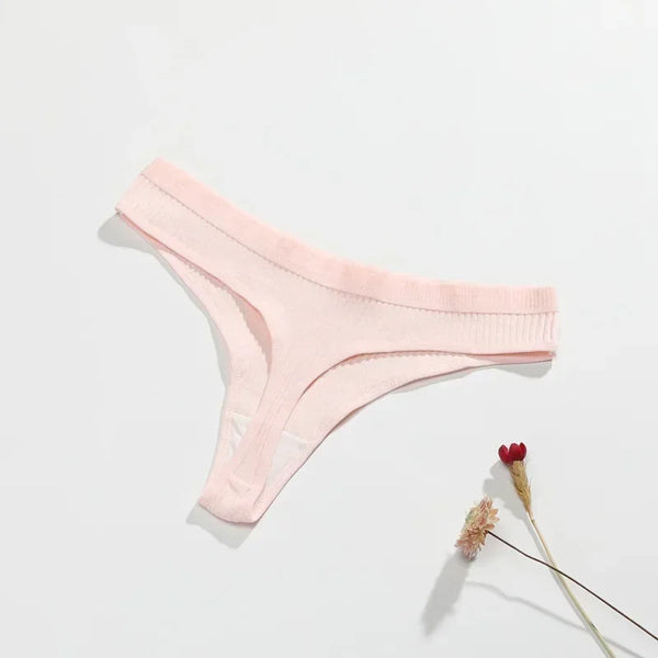 Women Sexy Thong Women Tanga Low Waist Underwear Girls Brief Breath T-back Cotton Panties Female Solid Color Underpant Ladies