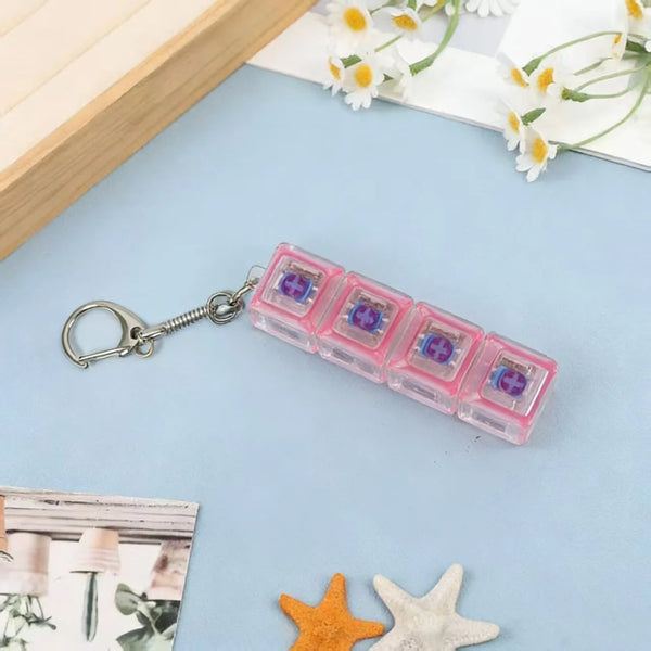 Lighting LED Keyboard Keychain Fidget Toys Clicker Sensory Toy Stress Relief  for Keyboard Keychain Fidget Gadget for Adults toy