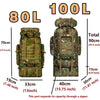 80L/100L  Mountaineering Bag Climb Bag Tactical Backpacks Large Backpack Outdoors Hiking Camping Travel Bags