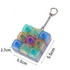 Colorful LED Keyboard Fidget Keychain 9 Keys Clicker Button Keycap Stress Relief for Adult Office Desk Finger Exercise