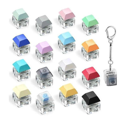 10/20/40pcs Key Switch Keychain Shaft Tester Mechanical Keyboard Fidget Button Finger Toys Relief Stress Gifts For Party Favors