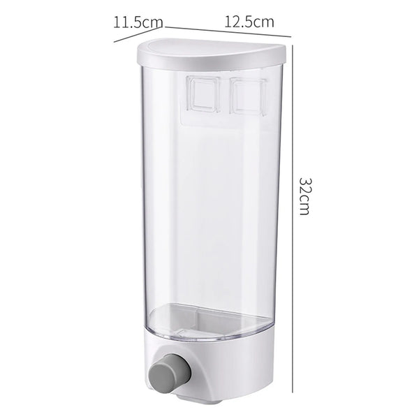 Kitchen Storage Food Organizer Wall Mounted Dry Food Cereal Dispenser Snack Grain Plastic Storage Container Box Rack for Home