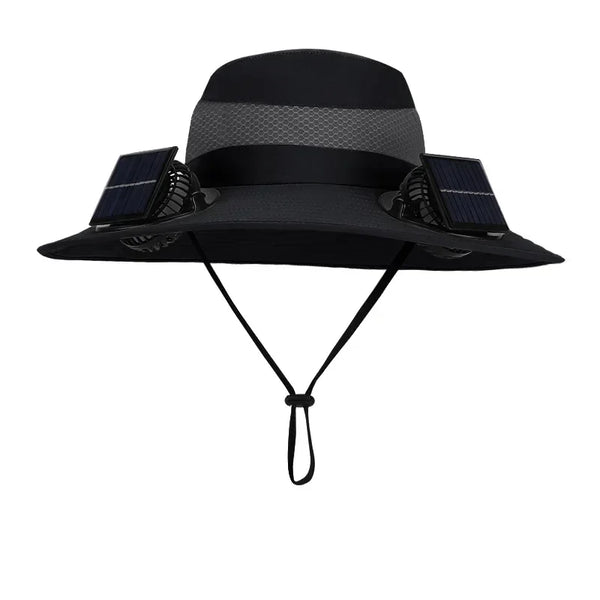 Mens Quick Dry Bucket Hat Large Size Sun Hat with Solar Powered Fan USB Rechargeable for Outdoor Hiking Camping Fishing Activity