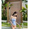 2024 New Women's One-Piece Swimsuit Blue Plaid Cover-Up Bikini Sexy Girl Style Comfortable Fit Swimming Suit Casual Swimwear