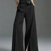 Yeezzi Urban Female Business Suit Pants 2025 New Fashion Black White Loose Straight Pant High-Waist Pleated Split-Front Trousers