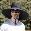 Mens Quick Dry Bucket Hat Large Size Sun Hat with Solar Powered Fan USB Rechargeable for Outdoor Hiking Camping Fishing Activity