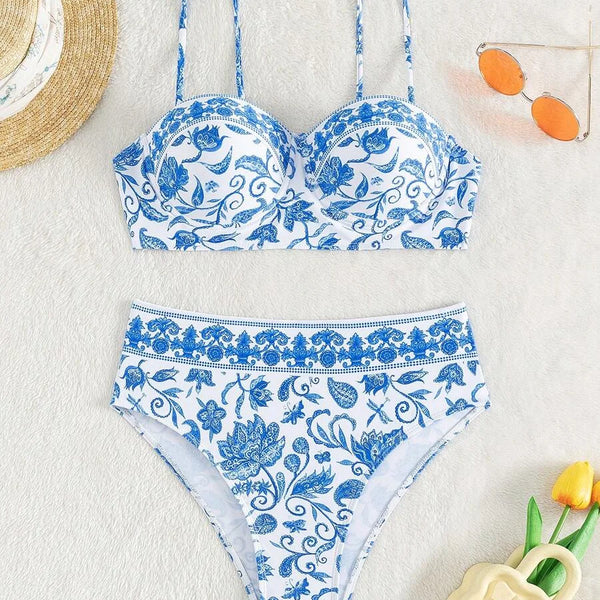 2026 High Waist Bikinis Women Print Push Up Swimsuit Floral Swimwear Female Bathers Bathing Swimming Suit Summer Beachwear