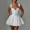 2025 Spring New Sleeveless Lace Splicing Spice Slip Dress Slim Backless Ballet Pompadour Dress V-neck High-waisted Mini Dress