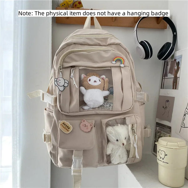 Japanese Style Backpack for Girls Korean Style Cute Kawaii Bag Campus Student Book Bag  Casual Large Capacity Laptop Bag