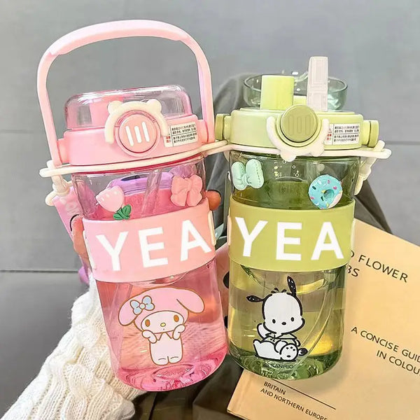 New style Kawaii cartoon character Kuromi high appearance cute large capacity plastic high temperature resistant children's cup