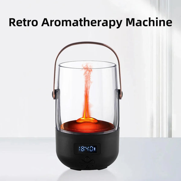 Fireplace Flame Effect Aroma Diffuser, USB Powered Humidifier with No Batteries Needed