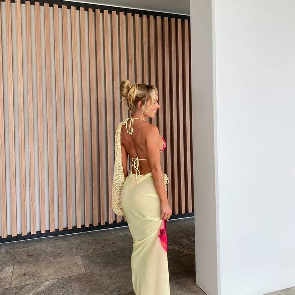 New Bikini Beach Skirt Tunics for Beach Long Leaves Print Bikini Cover up Robe de Plage Sarong Beach Swimsuit cover-ups
